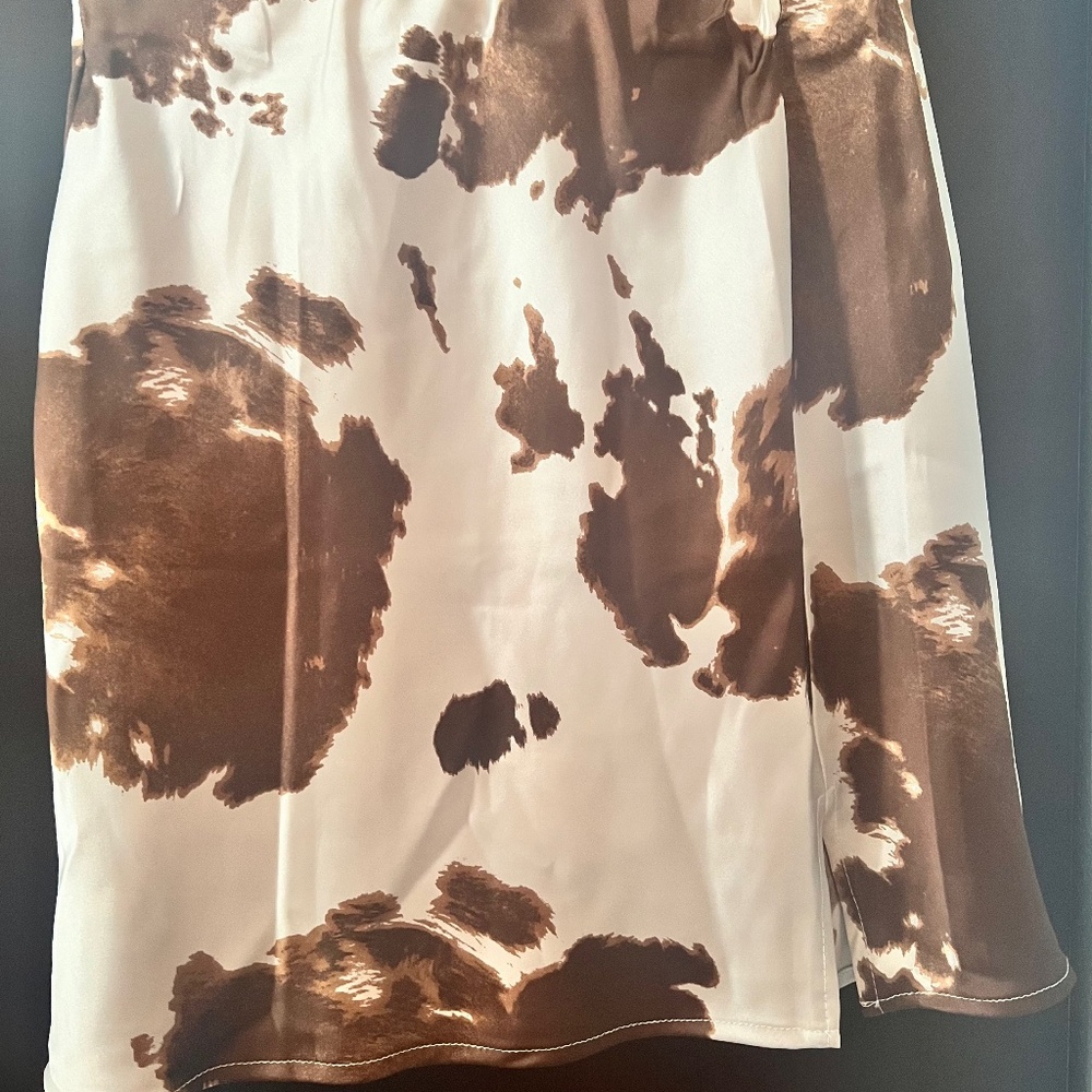 Renee C. Cow Print Mini Skirt, Med